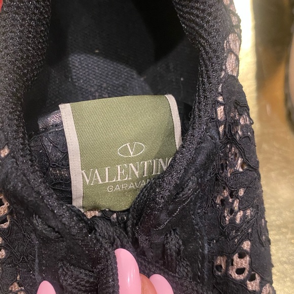 VALENTINO Multicolor Suede Leather & Macramé Lace Rockrunner Sneakers Size 37.5 - Picture 8 of 14